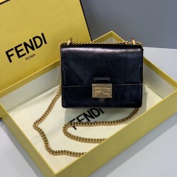 Fendi Small Kan U Bag In Black Glossy Lambskin 571