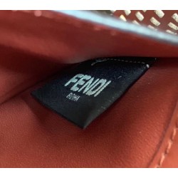 Fendi Small Kan U Bag In White Perforated Calf Leather 613