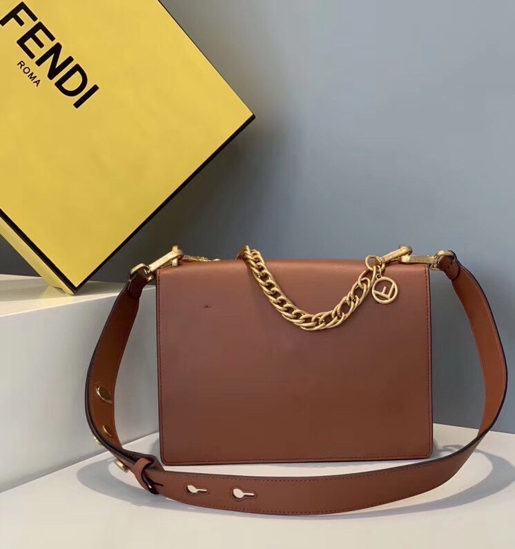 Fendi Kan U Bag In Brick Red Calfskin 638