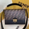 Fendi Kan U FF Flap Bag In Brick Red Calfskin 028