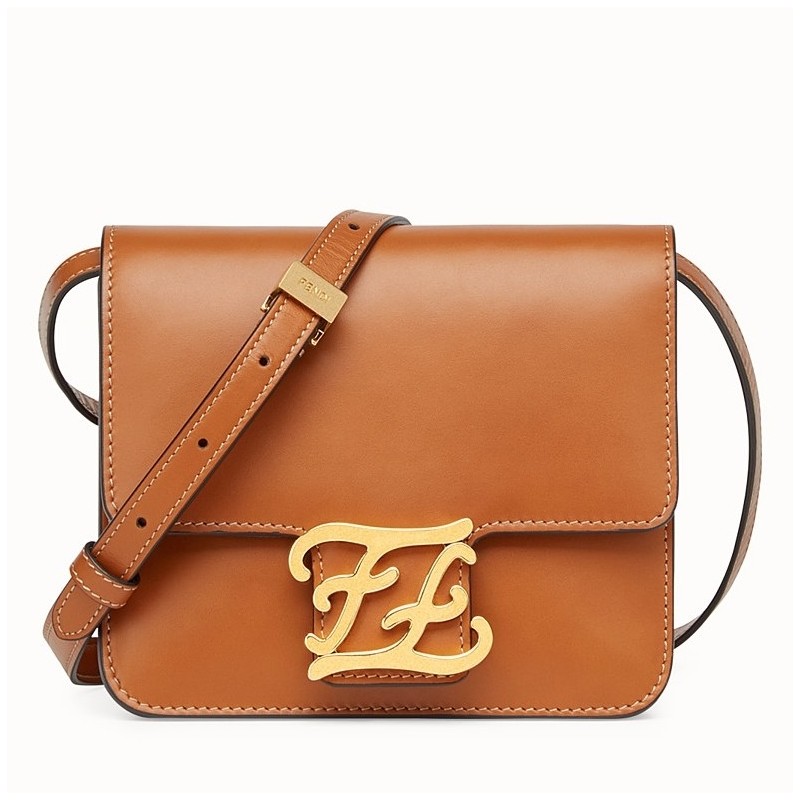 Fendi Karligraphy Bag In Brown Calfskin Leather 161