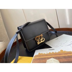 Fendi Karligraphy Bag In Black Calfskin Leather 187