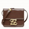 Fendi Karligraphy Bag In Brown Patent Leather 971