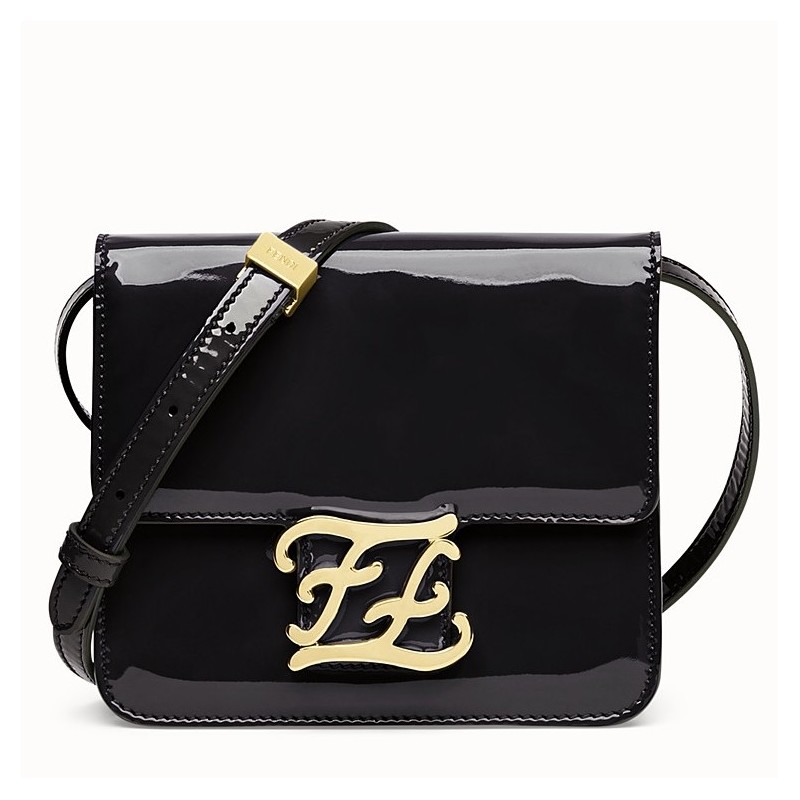 Fendi Karligraphy Bag In Black Patent Leather 983