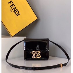 Fendi Karligraphy Bag In Black Patent Leather 983