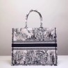 Dior Book Tote Bag In Toile de Jouy Carnivora Motif 383