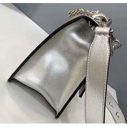 Fendi Kan U Bag In Mirror-effect Silver Leather 427