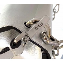 Fendi Kan U Bag In Mirror-effect Silver Leather 427