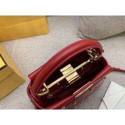 Fendi Peekaboo XS Bag With Star Studs In Red Nappa Leather  928