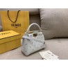 Fendi Peekaboo XS Bag With Star Studs In White Nappa Leather  942