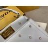 Fendi Peekaboo XS Bag With Star Studs In White Nappa Leather  942