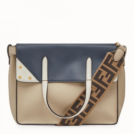 Fendi Regular Flip Tote Bag In Beige Calfskin 995