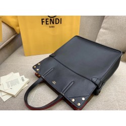 Fendi Regular Flip Tote Bag In Black Calfskin 037