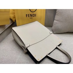 Fendi Large Flip Tote Bag In Beige Calfskin 093