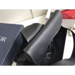 Dior Men's Saddle Belt Bag In Black Grained Calfskin 898