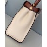 Fendi Peekaboo Medium White Bag With Tan Handle 298