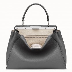 Fendi Selleria Peekaboo Medium Bag In Grey Roman Leather 549