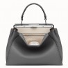 Fendi Selleria Peekaboo Medium Bag In Grey Roman Leather 549