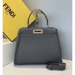 Fendi Selleria Peekaboo Medium Bag In Grey Roman Leather 549