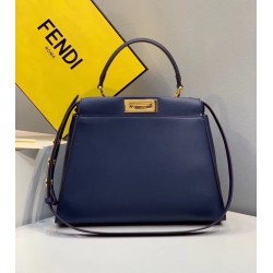 Fendi Peekaboo Pocket Medium Bag In Blue Calfskin 650