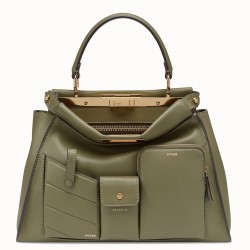 Fendi Peekaboo Pocket Medium Bag In Green Calfskin 552