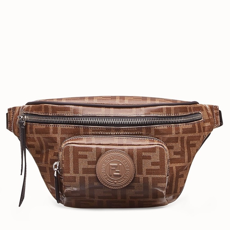 Fendi Belt Bag In Glazed Fabric With FF Motif 153