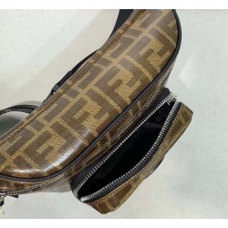 Fendi Belt Bag In Glazed Fabric With FF Motif 153