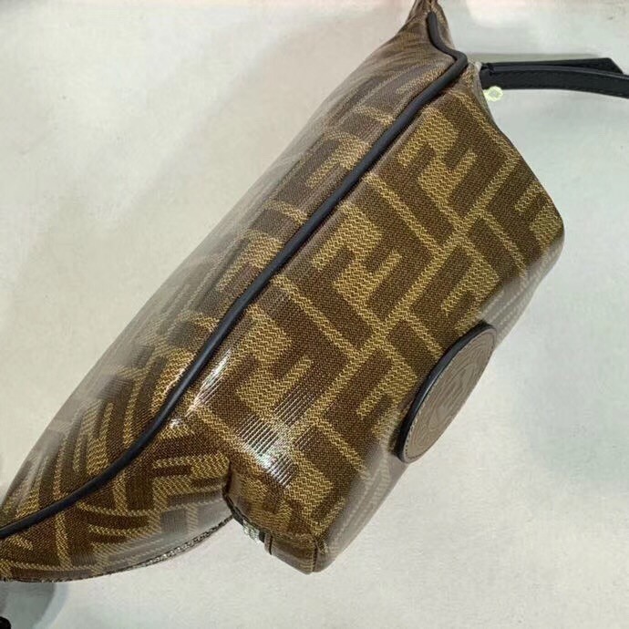 Fendi Belt Bag In Glazed Fabric With FF Motif 153