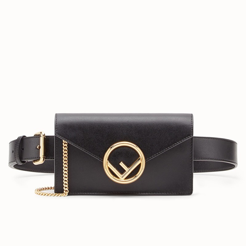 Fendi Kan I F Belt Bag In Black Calfskin 513