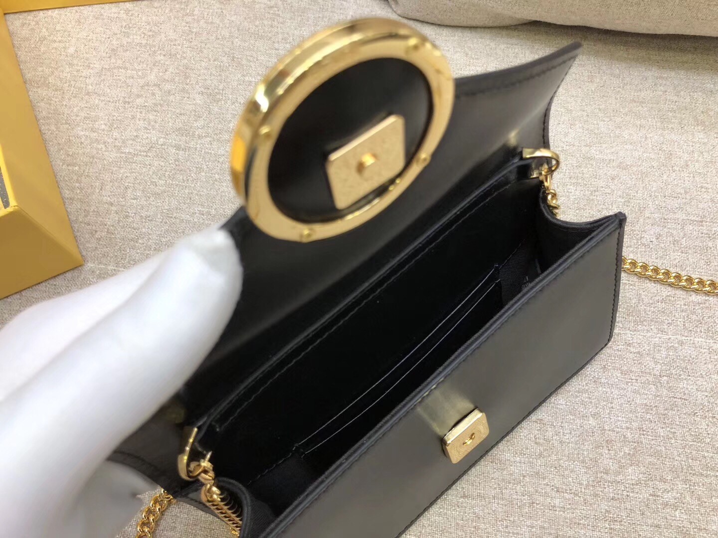 Fendi Kan I F Belt Bag In Black Calfskin 513