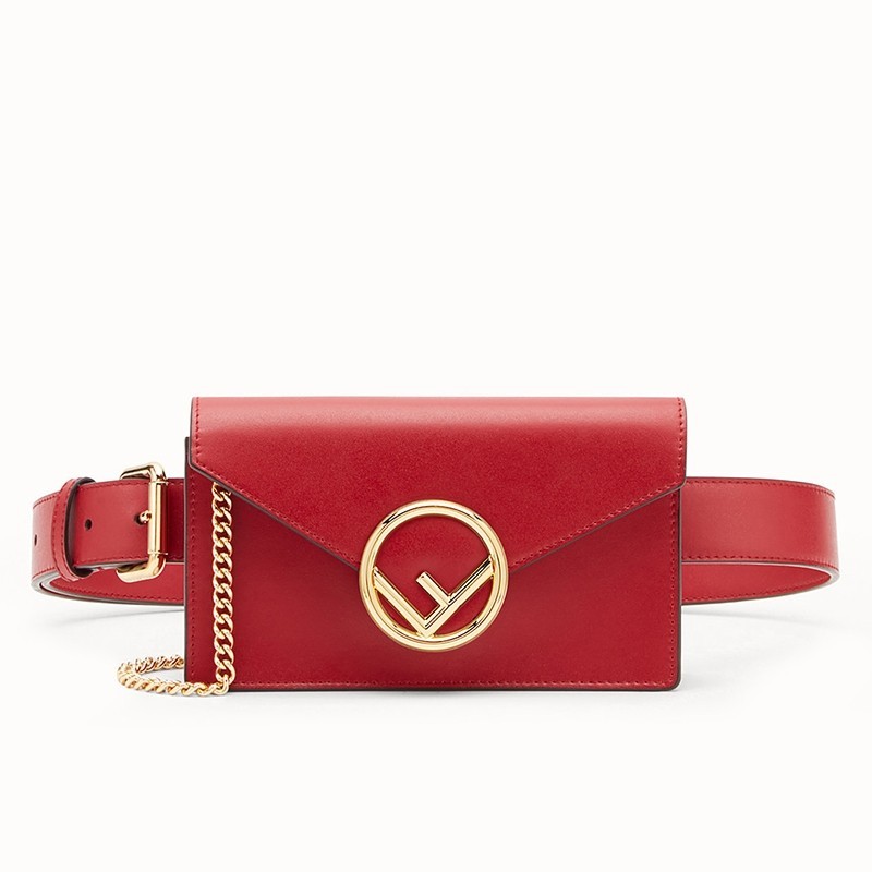 Fendi Kan I F Belt Bag In Red Calfskin 155