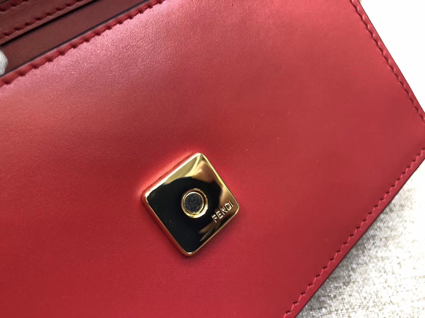 Fendi Kan I F Belt Bag In Red Calfskin 155