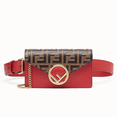 Fendi Red Kan I F Belt Bag With FF Motif 169