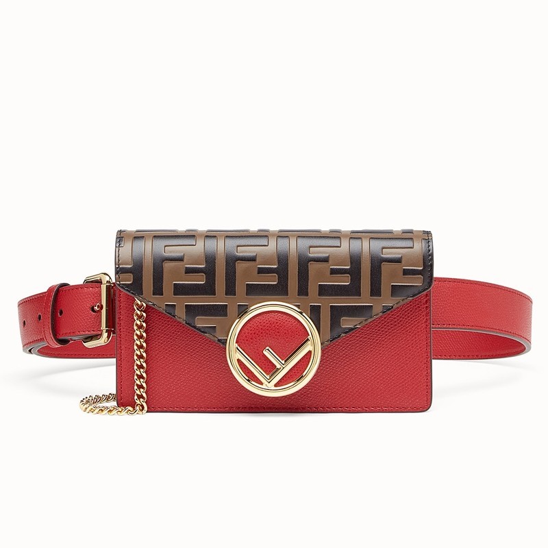 Fendi Red Kan I F Belt Bag With FF Motif 169