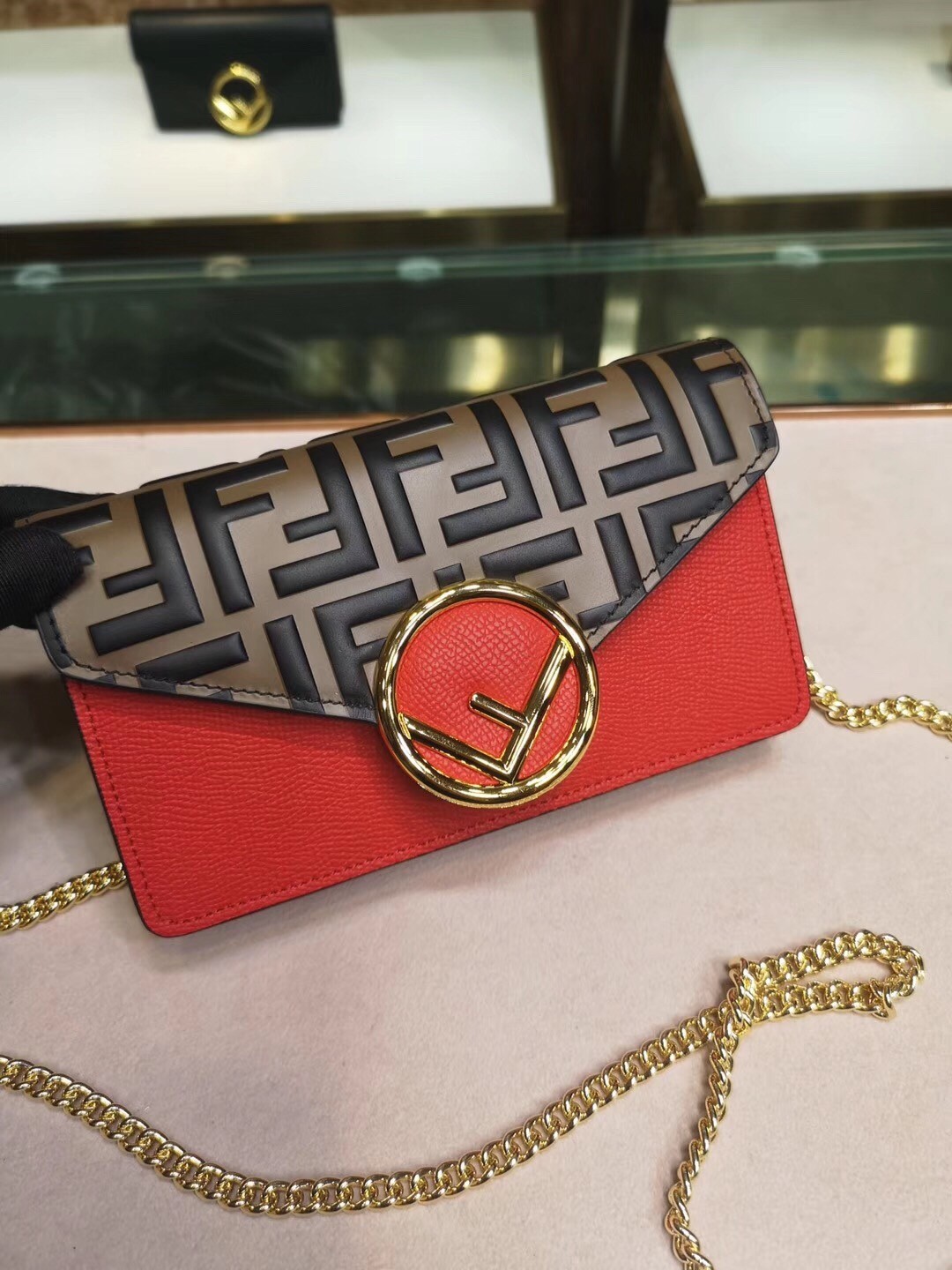 Fendi Red Kan I F Belt Bag With FF Motif 169