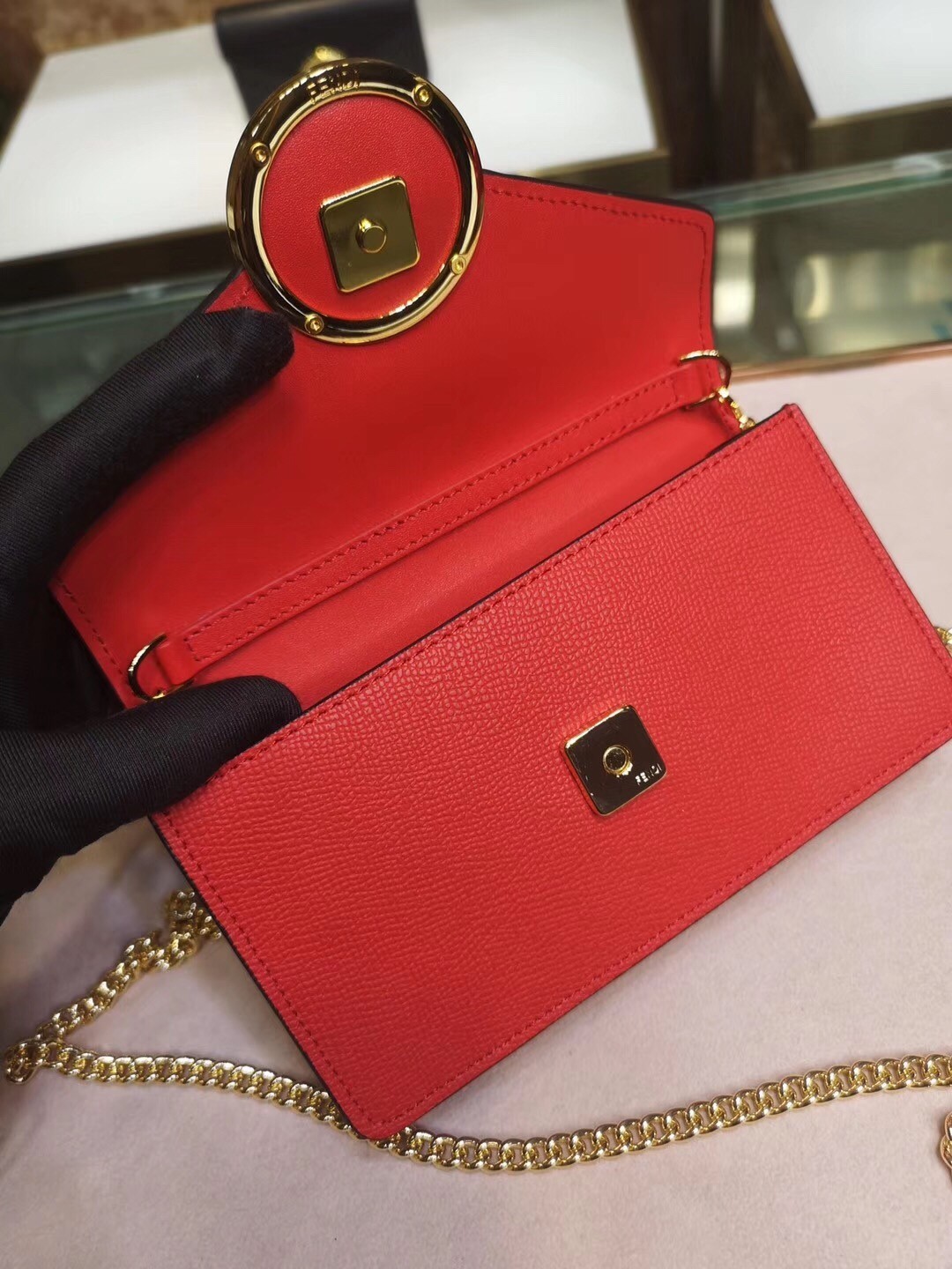 Fendi Red Kan I F Belt Bag With FF Motif 169