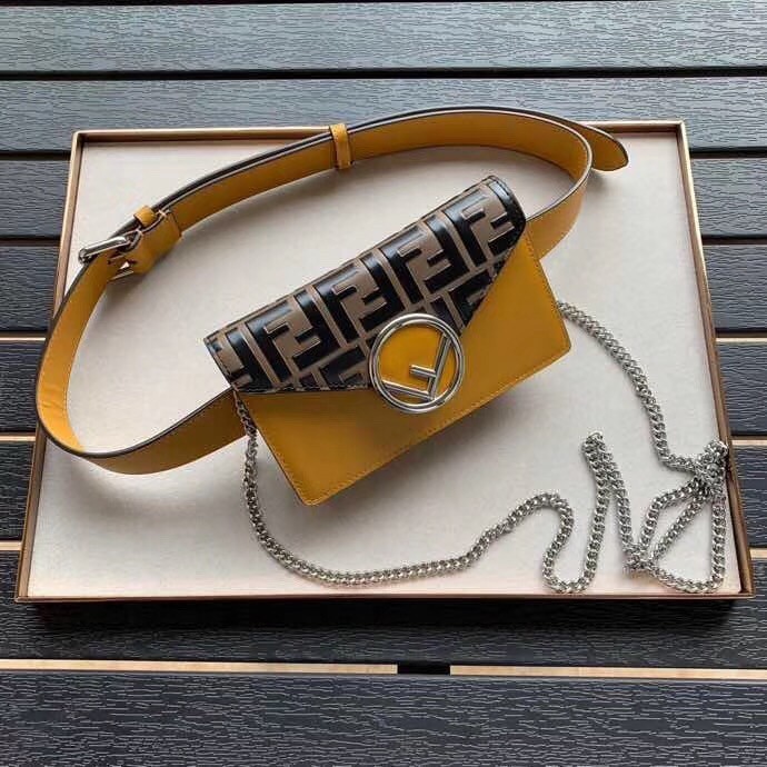 Fendi Yellow Kan I F Belt Bag With FF Motif 363