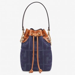 Fendi Mon Tresor Mini Bucket Bag In Blue Denim  272