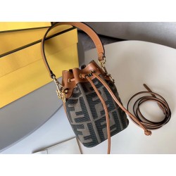 Fendi Mon Tresor Mini Bucket Bag In Green Denim 972