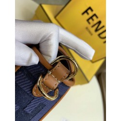 Fendi Baguette Medium Bag In Blue Denim 230