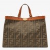 Fendi Peekaboo X Tote In Green Canvas with FF Motif 093