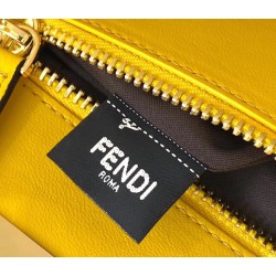 Fendi Peekaboo Medium Bag In Yellow Interlace Leather 613