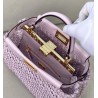 Fendi Peekaboo Mini Bag In Lilac Interlace Leather 255
