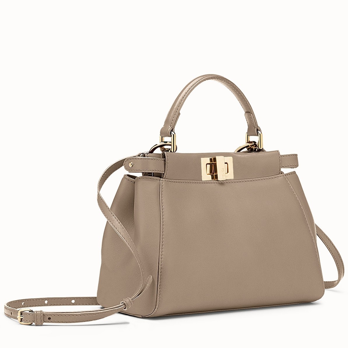 Fendi Peekaboo Mini Bag In Grey Nappa Leather 277