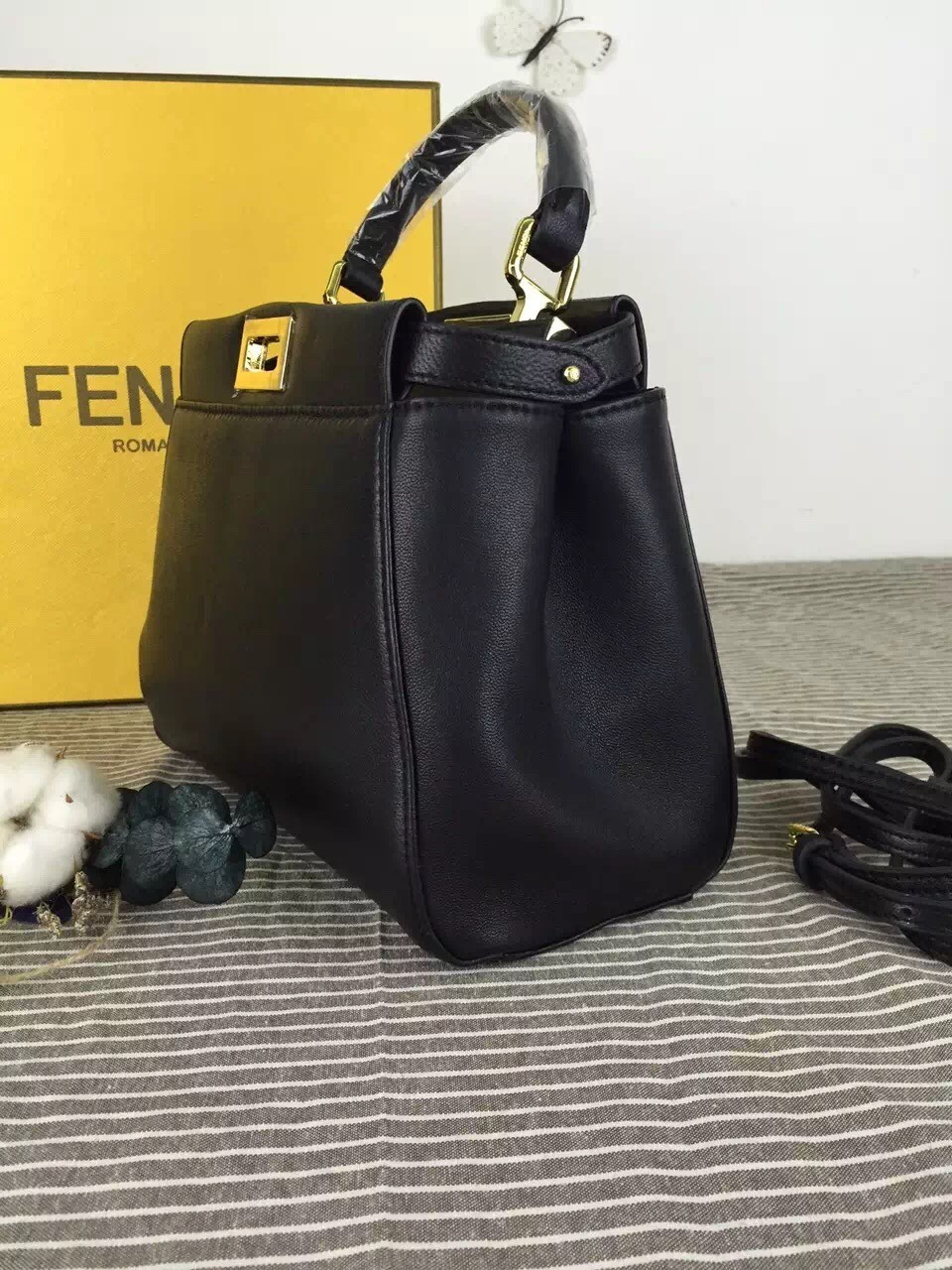 Fendi Peekaboo Mini Bag In Black Nappa Leather 120