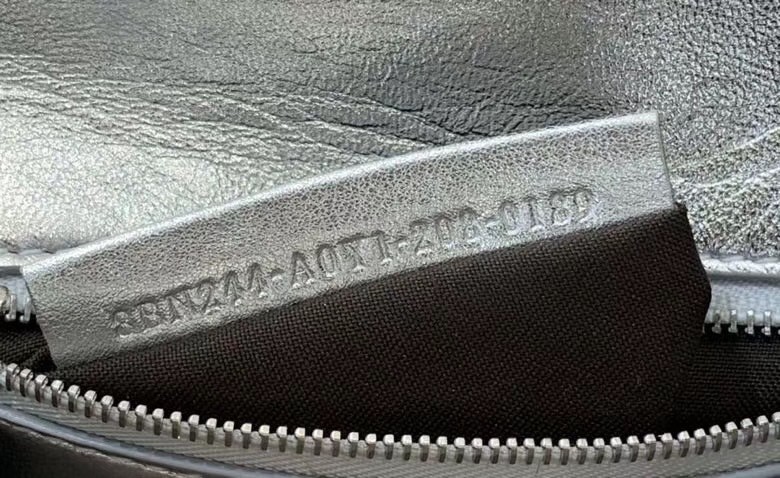 Fendi Peekaboo Mini Bag In Silver Metallic Lambskin 874