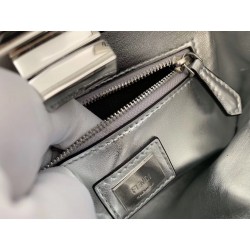 Fendi Peekaboo Mini Bag In Silver Lambskin With FF Sequins 417