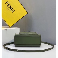 Fendi Peekaboo Mini Pocket Bag In Green Calfskin 460