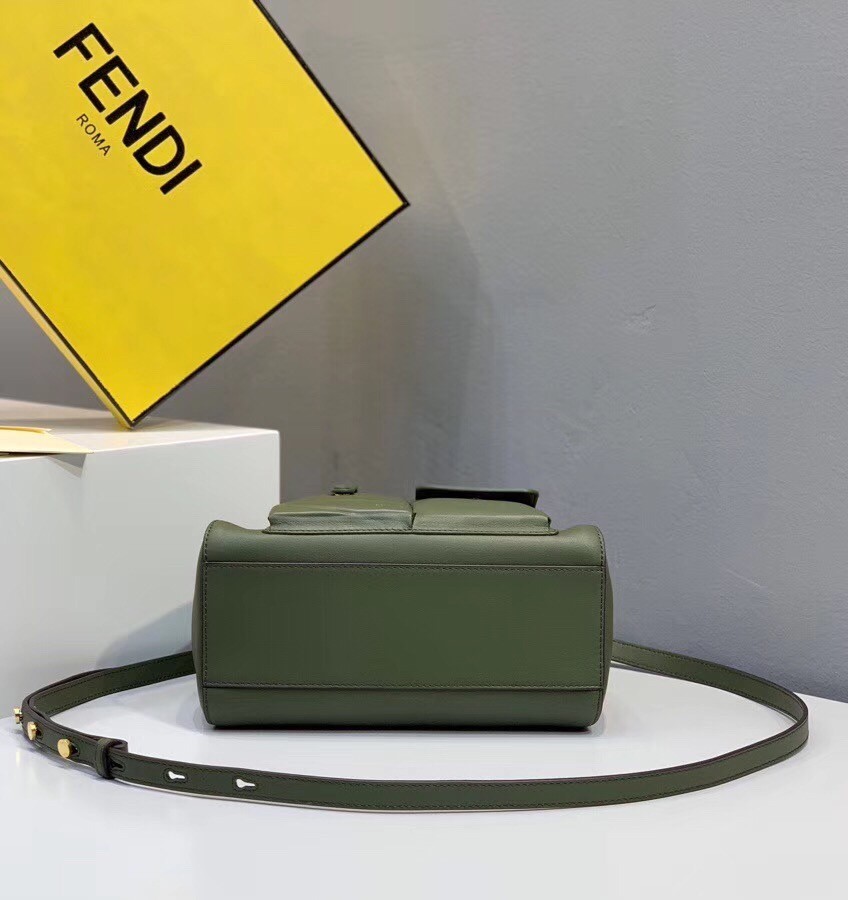 Fendi Peekaboo Mini Pocket Bag In Green Calfskin 460