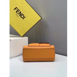 Fendi Peekaboo Mini Pocket Bag In Orange Calfskin 480